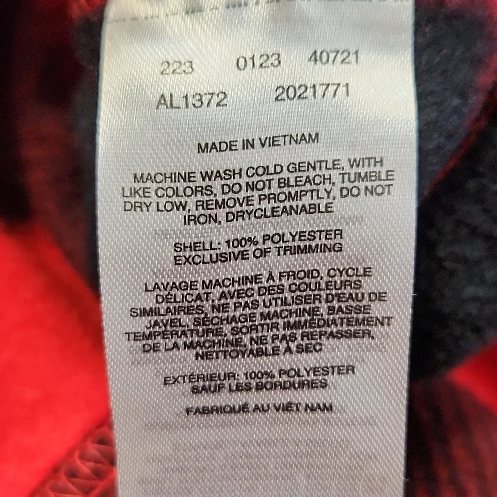 Columbia Womens Red & Black Plaid/Checkered Full‎ Zip Fleece Jacket Size Med